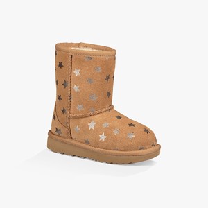 Ugg Classic II Short Stars Kids Classic Boots Brown (7451MYWXP)